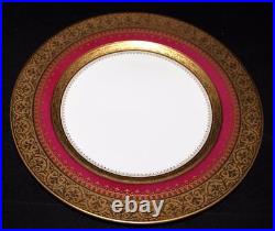 Faberge IMPERIAL HERITAGE Burgundy, Gold Encrusted, Dinner Plate, 10 7/8 (BS2)