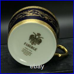 Faberge Verneuil Coffee Tea Cup Limoges Porcelain China 24K Gold Rim