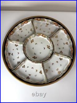 Fine Antique Japanese Satsuma Sweetmeat Set Butterfly Gilt Lacquer Serving Tray