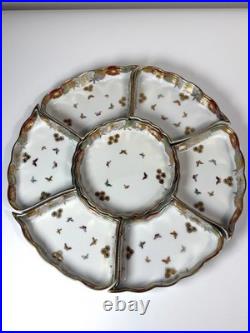 Fine Antique Japanese Satsuma Sweetmeat Set Butterfly Gilt Lacquer Serving Tray