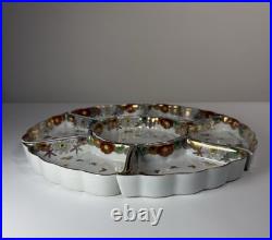 Fine Antique Japanese Satsuma Sweetmeat Set Butterfly Gilt Lacquer Serving Tray