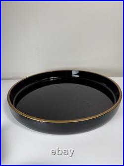 Fine Antique Japanese Satsuma Sweetmeat Set Butterfly Gilt Lacquer Serving Tray