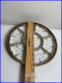 Fine Antique Japanese Satsuma Sweetmeat Set Butterfly Gilt Lacquer Serving Tray