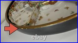 Fine Antique Japanese Satsuma Sweetmeat Set Butterfly Gilt Lacquer Serving Tray Fine Antique Japanese Satsuma Sweetmeat Set Butterfly Gilt Lacquer Serving Tray