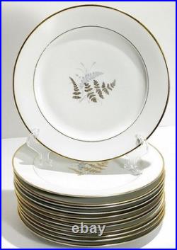 Fine China Service Set for 12 Gold Fern Hutschenreuther Bavaria Ferndale 75 Pcs