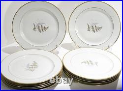 Fine China Service Set for 12 Gold Fern Hutschenreuther Bavaria Ferndale 75 Pcs