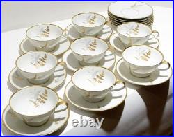 Fine China Service Set for 12 Gold Fern Hutschenreuther Bavaria Ferndale 75 Pcs