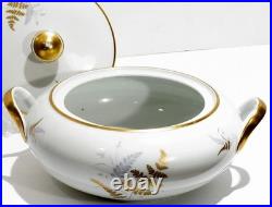 Fine China Service Set for 12 Gold Fern Hutschenreuther Bavaria Ferndale 75 Pcs