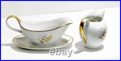 Fine China Service Set for 12 Gold Fern Hutschenreuther Bavaria Ferndale 75 Pcs