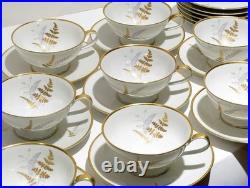 Fine China Service Set for 12 Gold Fern Hutschenreuther Bavaria Ferndale 75 Pcs