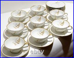 Fine China Service Set for 12 Gold Fern Hutschenreuther Bavaria Ferndale 75 Pcs