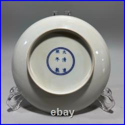 Fine Chinese Antique Art Hand Painting Yellow Glazed Porcelain Butterfly Plate