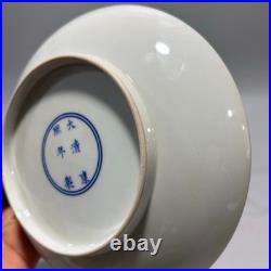 Fine Chinese Antique Art Hand Painting Yellow Glazed Porcelain Butterfly Plate