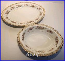 Fine Porcelain Noritake Somerset 5317 China Floral Gold Serves 7 With Extra Bone