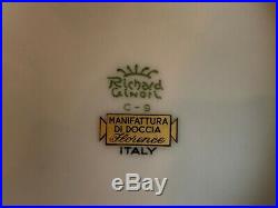 Fine Vintage Richard Ginori Palermo Brown Gold Porcelain China Set 46 Pcs