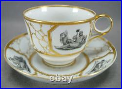 Flight Worcester Poseidon Hera & Hephaistos Neoclassical Tea Cup & Saucer Flight Worcester Poseidon Hera & Hephaistos Neoclassical Tea Cup & Saucer