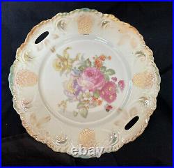Floral China Plate 9 Gold Accents Antique Germany Home Décor Hand Painted
