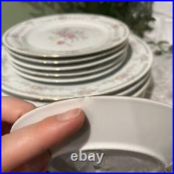 Floral Gold Trimmed China Lot
