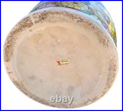 Floral Vase Millefleur Gold Gilt Ground Famille Rose Style Porcelain 25