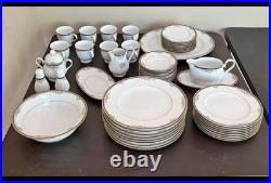 Full Noritake Fine China Set Ontario 3763 14k Gold Trim