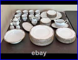 Full Noritake Fine China Set Ontario 3763 14k Gold Trim