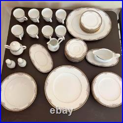 Full Noritake Fine China Set Ontario 3763 14k Gold Trim