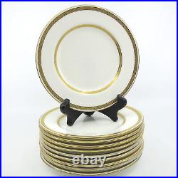 G8338 by MINTON for TIFFANY Gold Encrusted Bone China 10 Bread Plate Set w Flaws
