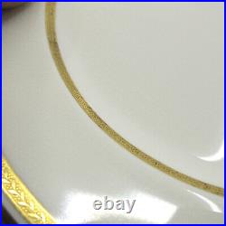G8338 by MINTON for TIFFANY Gold Encrusted Bone China 12 Luncheon Plate Set