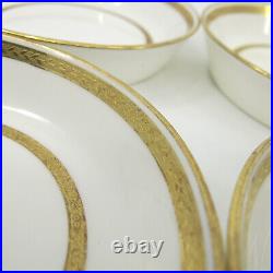 G8338 by MINTON for TIFFANY Gold Encrusted Bone China 6 Fruit Sauce Bowl Set