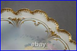 GDA Limoges Pink & White Rose Double Gold Shallow Bowl Circa 1900-1941