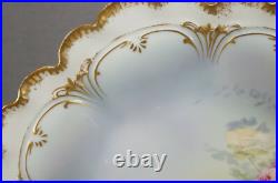 GDA Limoges Pink & White Rose Double Gold Shallow Bowl Circa 1900-1941
