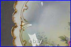 GDA Limoges Pink & White Rose Double Gold Shallow Bowl Circa 1900-1941