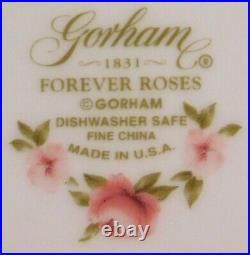 GORHAM 1831 FOREVER ROSES Fine China Gold Rim 20 Pc Dinnerware Set BRAND NEW