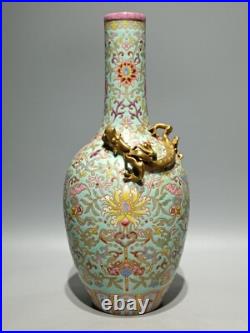 G Beautiful Chinese famille rose porcelain gilded vase G Beautiful Chinese famille rose porcelain gilded vase