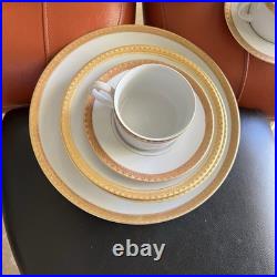 Gabbay China 24k Gold Trim Porcelain 4 Place Setting Plus Extra 28 Pieces