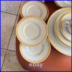 Gabbay China 24k Gold Trim Porcelain 4 Place Setting Plus Extra 28 Pieces