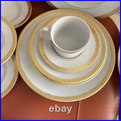 Gabbay China 24k Gold Trim Porcelain 4 Place Setting Plus Extra 28 Pieces