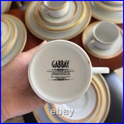 Gabbay China 24k Gold Trim Porcelain 4 Place Setting Plus Extra 28 Pieces