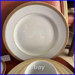 Gabbay China 24k Gold Trim Porcelain 4 Place Setting Plus Extra 28 Pieces
