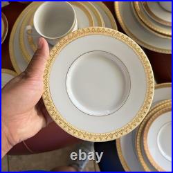 Gabbay China 24k Gold Trim Porcelain 4 Place Setting Plus Extra 28 Pieces