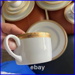 Gabbay China 24k Gold Trim Porcelain 4 Place Setting Plus Extra 28 Pieces