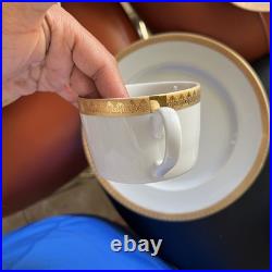 Gabbay China 24k Gold Trim Porcelain 4 Place Setting Plus Extra 28 Pieces