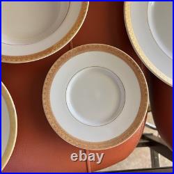Gabbay China 24k Gold Trim Porcelain 4 Place Setting Plus Extra 28 Pieces