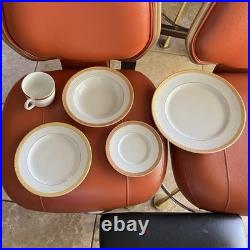 Gabbay China 24k Gold Trim Porcelain 4 Place Setting Plus Extra 28 Pieces
