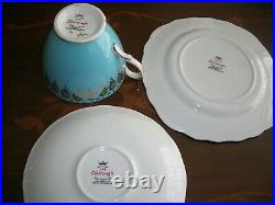 Georgian Victorian Bone China Tea Set Vintage Multi Gold Cups Saucers Side Plate