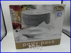 Gibson Everyday Gold Band Porcelain Party Pack 8 Dinner Plates (12) New