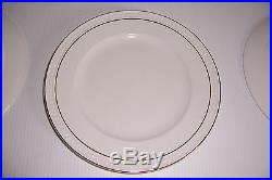 Gibson Housewares China Plates & Bowls White With Gold Trim Set Of 12