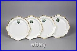 Gijade & Co. White Porcelain Scalloped 13 Gold Rimmed Charger Plate 4PCS Set