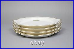 Gijade & Co. White Porcelain Scalloped 13 Gold Rimmed Charger Plate 4PCS Set