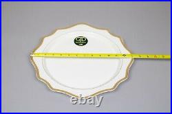 Gijade & Co. White Porcelain Scalloped 13 Gold Rimmed Charger Plate 4PCS Set